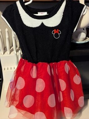 Disney Black & Red Minnie Mouse Polka Dot Tulle Dress 18m